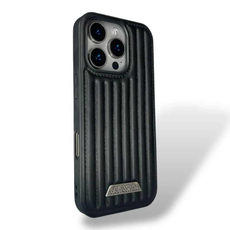 Ribbed Leather Back Case - iphone 16 pro max
