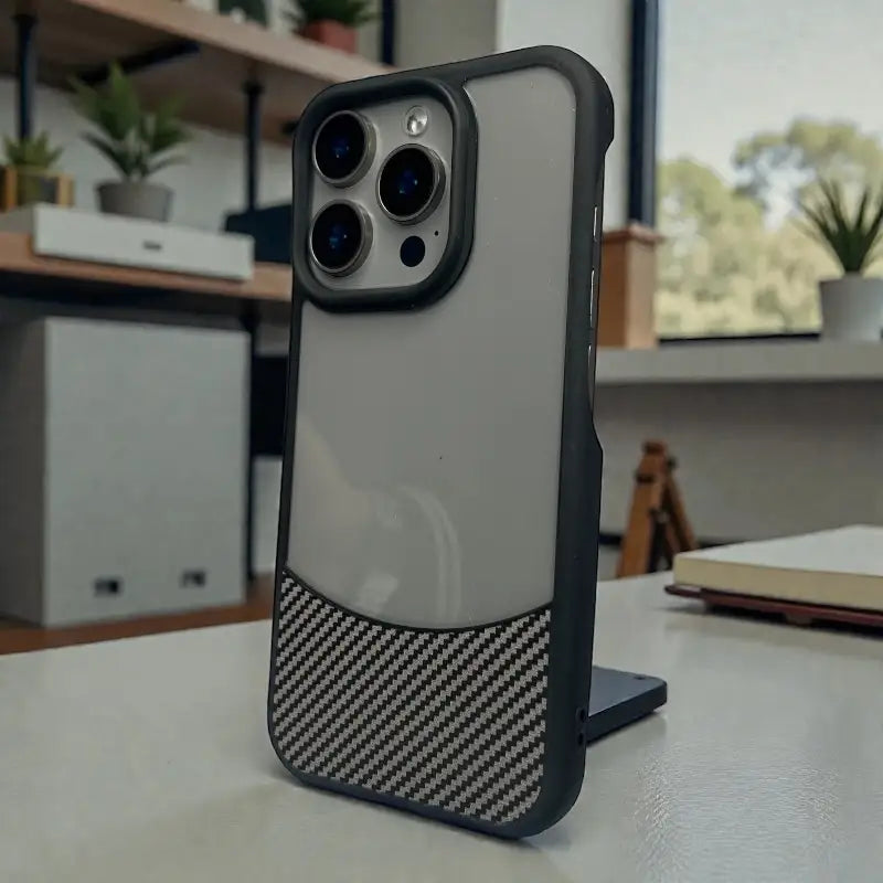 Black Frosted Clear Back Case - iphone 14 pro