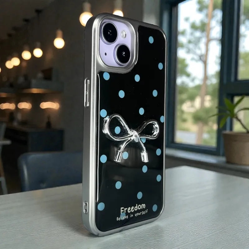 Cute Bow Printed Back Case - iphone 15