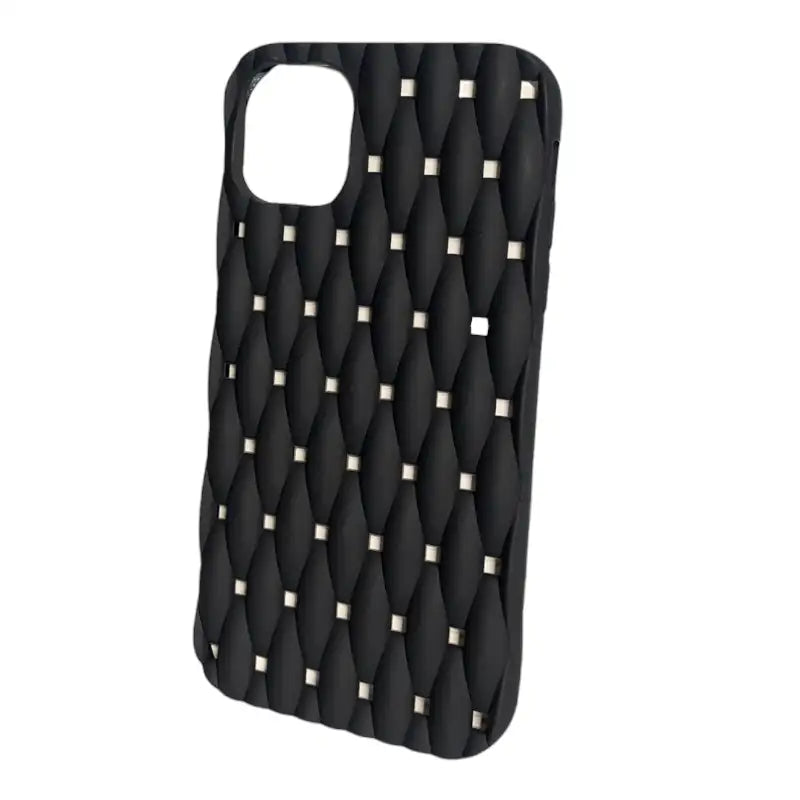 Stylish Black Tufted iPhone 11 Case with Diamond Pattern
