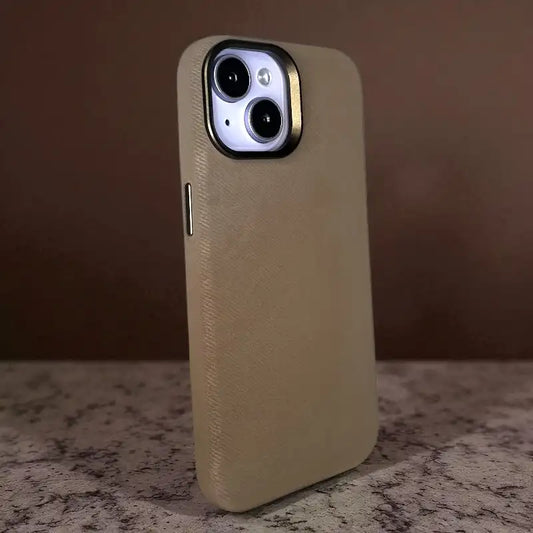 Brown Demin Fabric Case -Iphone 15