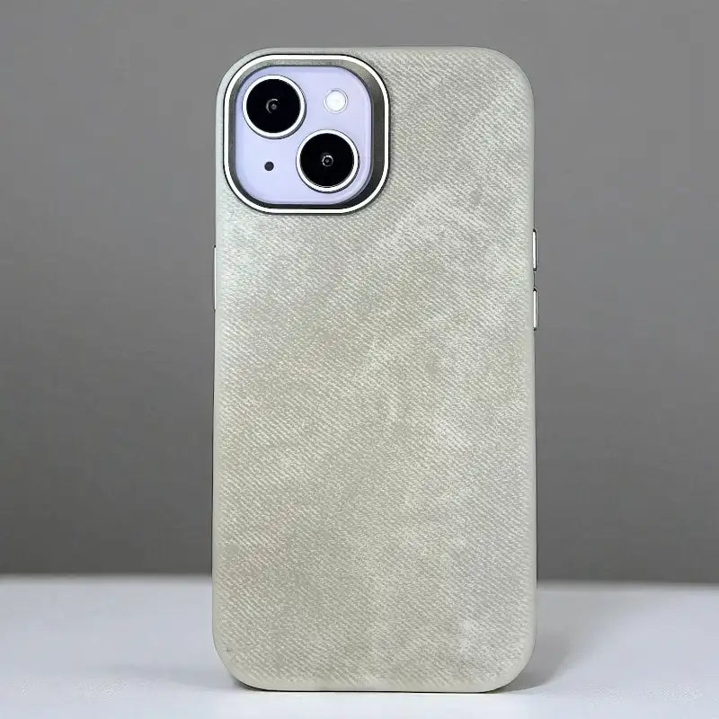 White Demin Fabric Case -Iphone 15