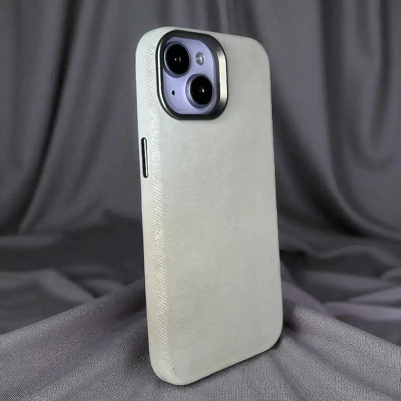 White Demin Fabric Case -Iphone 15