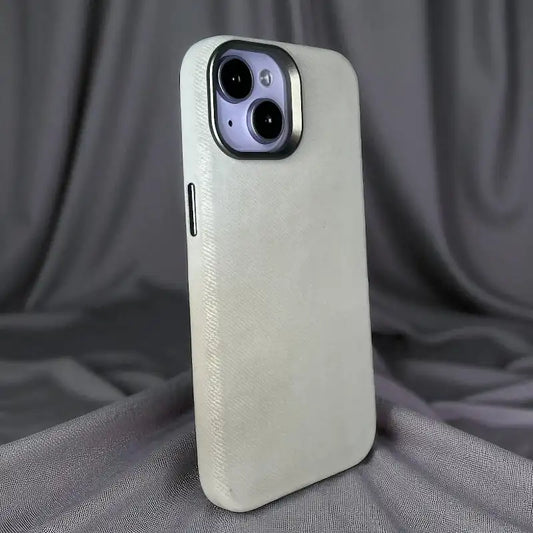 White Demin Fabric Case -Iphone 15