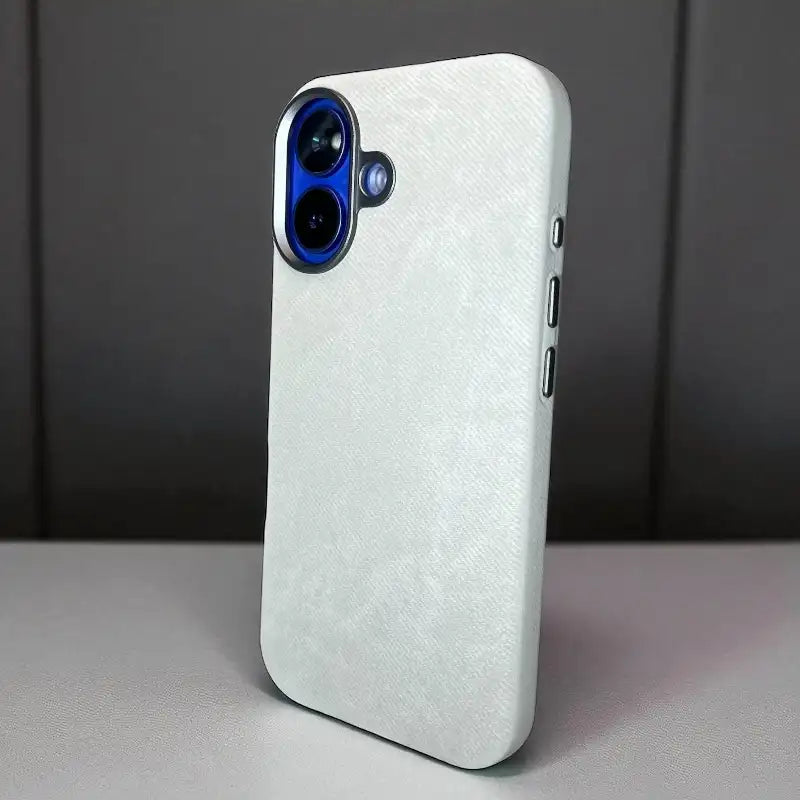 White Demin Fabric Case -Iphone 16