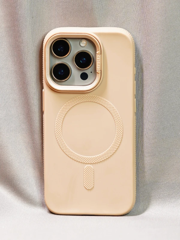 Gold Silicone MagSafe Stand Case -Iphone 14 pro max