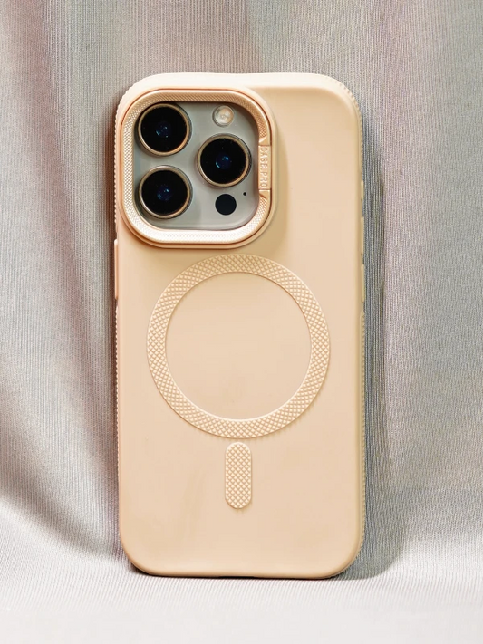 Gold Silicone MagSafe Stand Case -Iphone 16 pro