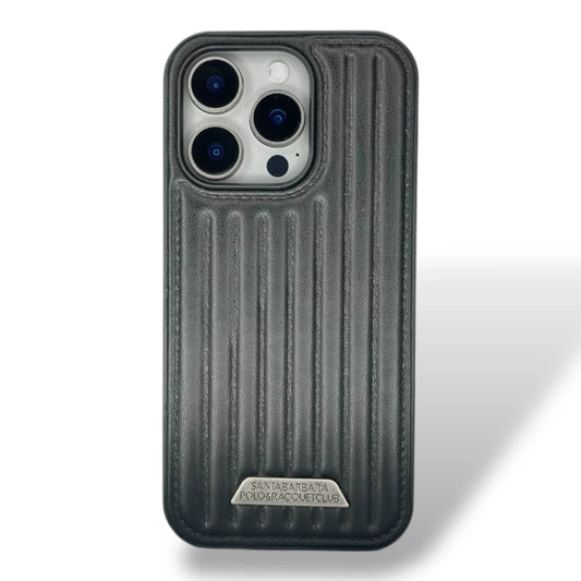 Ribbed Leather Back Case - iphone 16 pro max