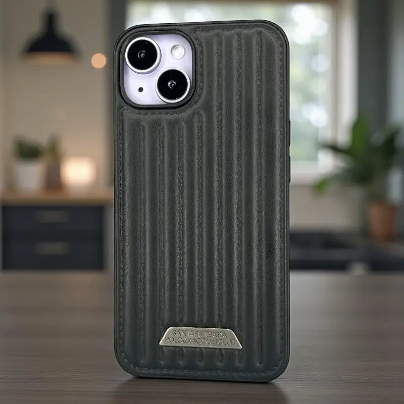Ribbed Leather Back Case - iphone 15
