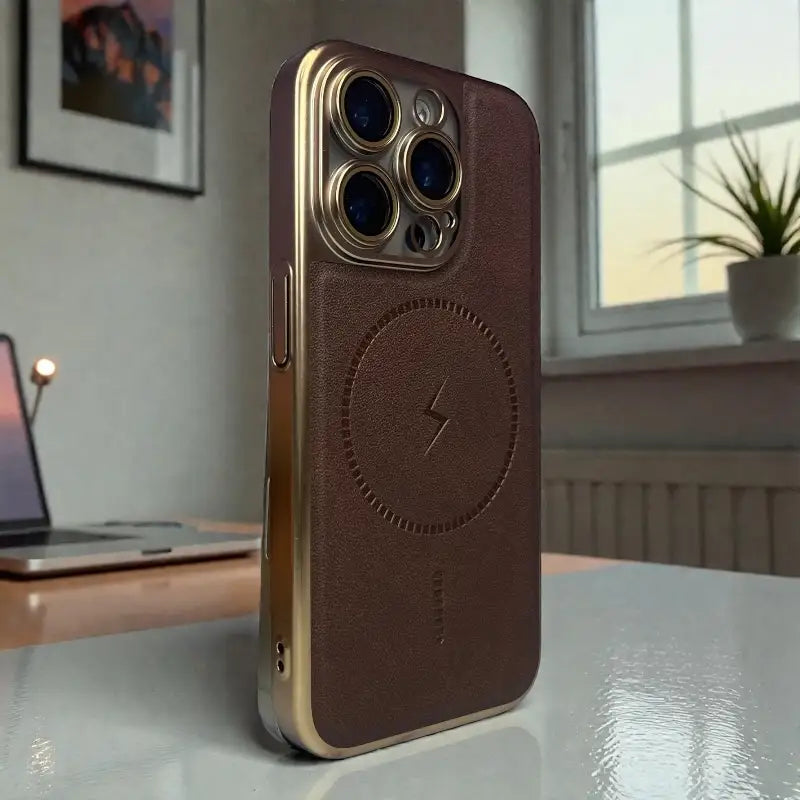 Leather MagSafe Support Case - iphone 15 pro max