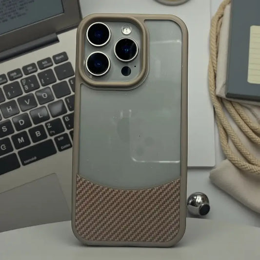 Gold Frosted Clear Back Case  - iphone 14 pro