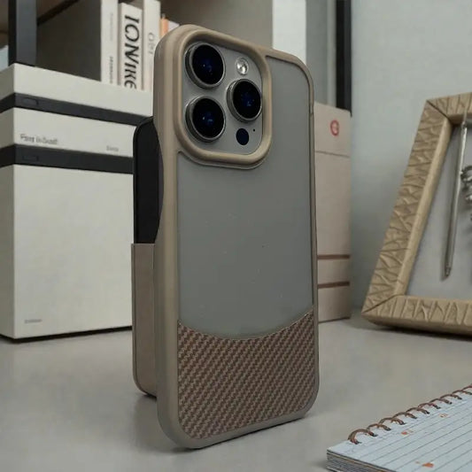 Gold Frosted Clear Back Case  - iphone 14 pro