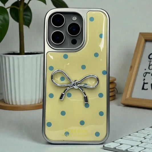 Cute Bow Printed Back Case - iphone 16 pro