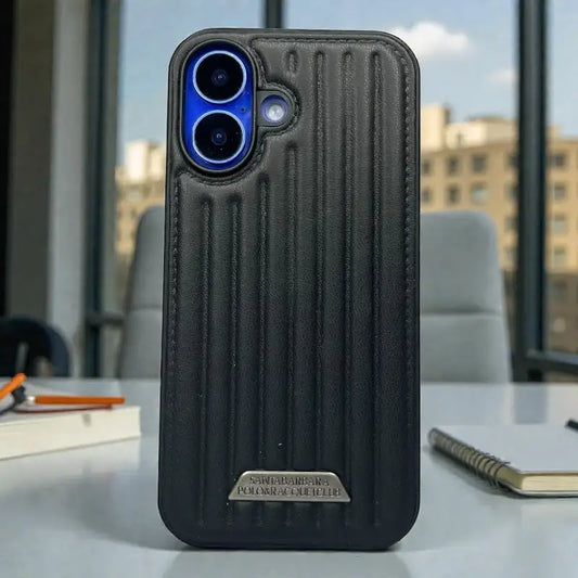 Ribbed Leather Back Case - iphone 16