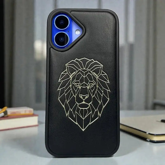 Lion Emblem Leather Case - iphone 16