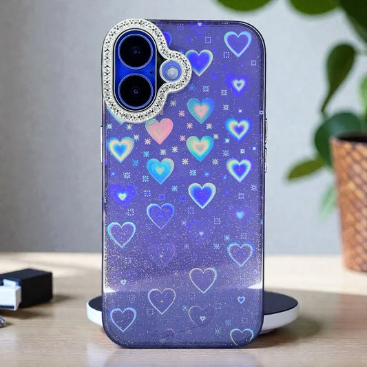 Glitter Heart Designer Case - iphone 16