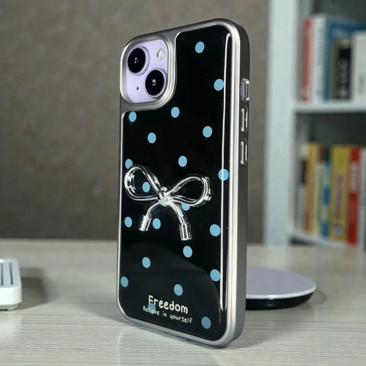 Cute Bow Printed Back Case - iphone 15