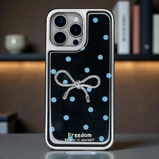 Cute Bow Printed Back Case - iphone 14 pro max