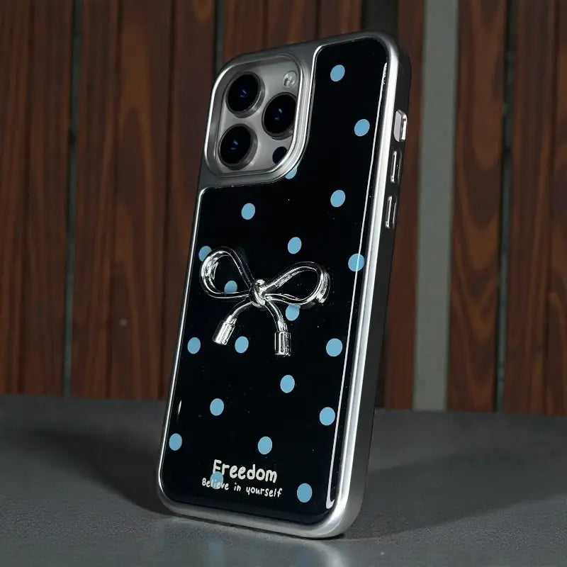 Cute Bow Printed Back Case - iphone 14 pro max