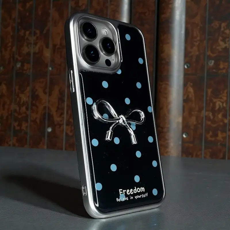 Cute Bow Printed Back Case - iphone 14 pro max