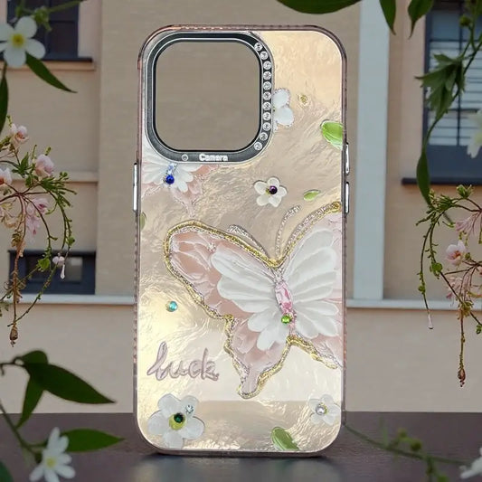 Butterfly Pearl Designer Case - iphone 16 pro