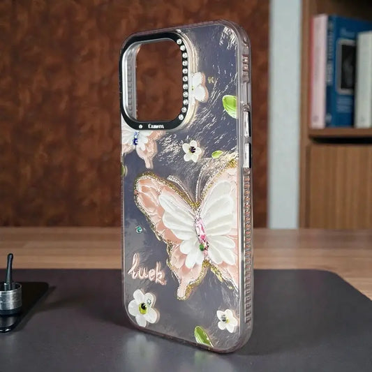 Butterfly Pearl Designer Case - iphone 16 pro
