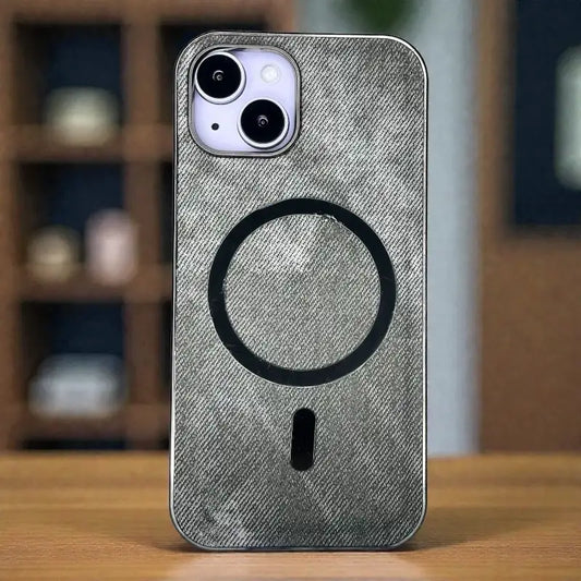 Grey Fabric-Look MagSafe Back Case - iphone 15