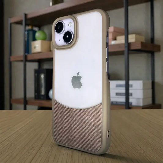 golden Frosted Clear Back Case - iphone 15