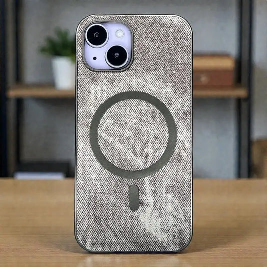 Grey Fabric-Look MagSafe Back Case - iphone 13