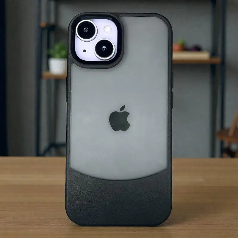 Black Frosted Clear Back Case - iphone 14