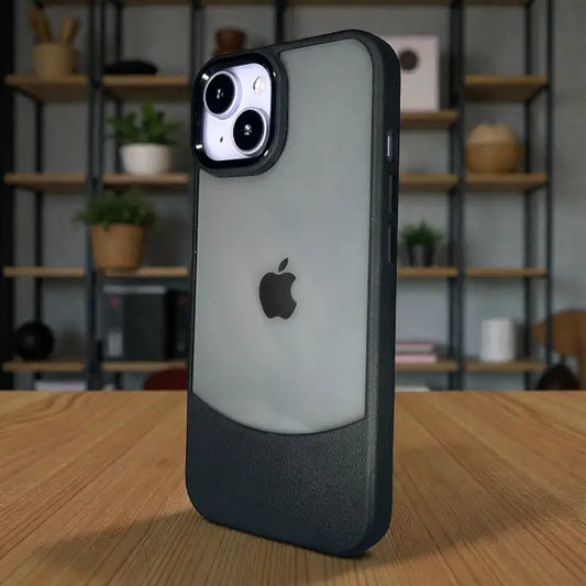 Black Frosted Clear Back Case - iphone 13