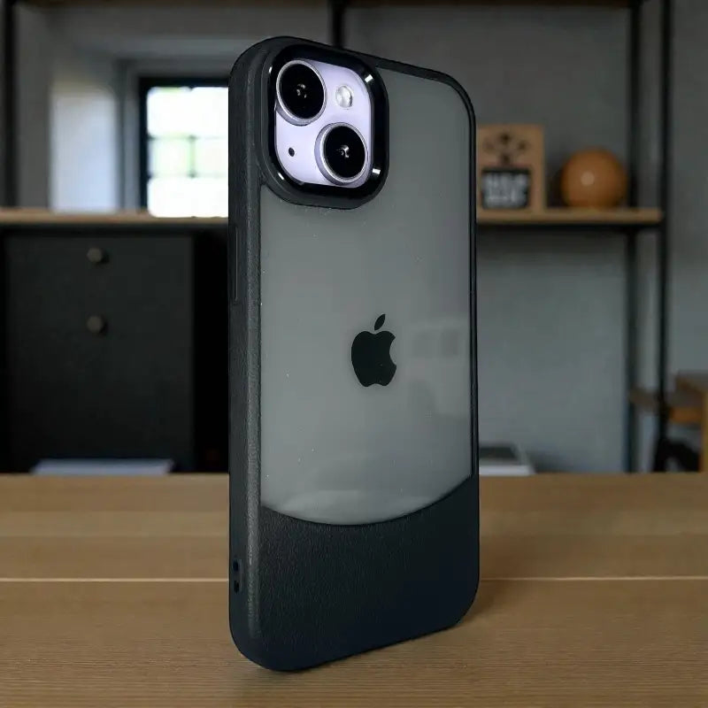 Black Frosted Clear Back Case - iphone 14