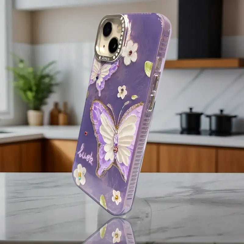 Purple Butterfly Bloom iPhone 13,14 Case
