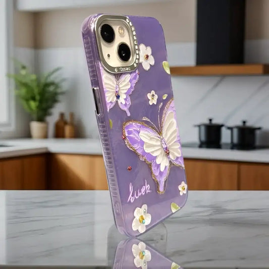 Purple Butterfly Bloom iPhone 13,14 Case