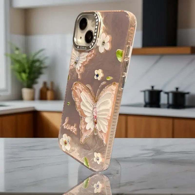 Golden Butterfly Bloom iPhone 13,14 Case