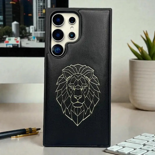 Lion Emblem Leather Case