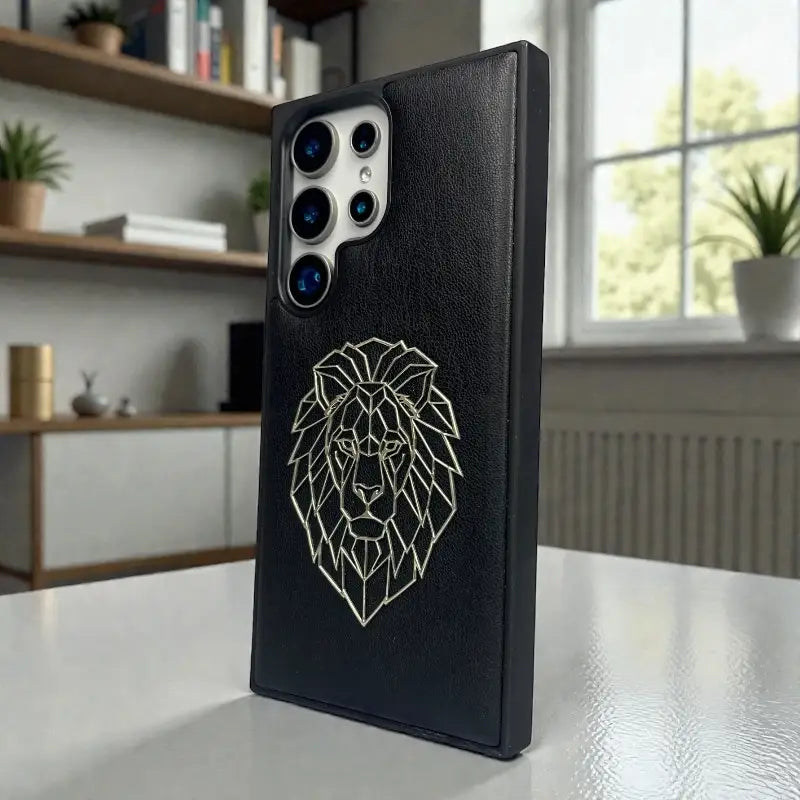 Lion Emblem Leather Case