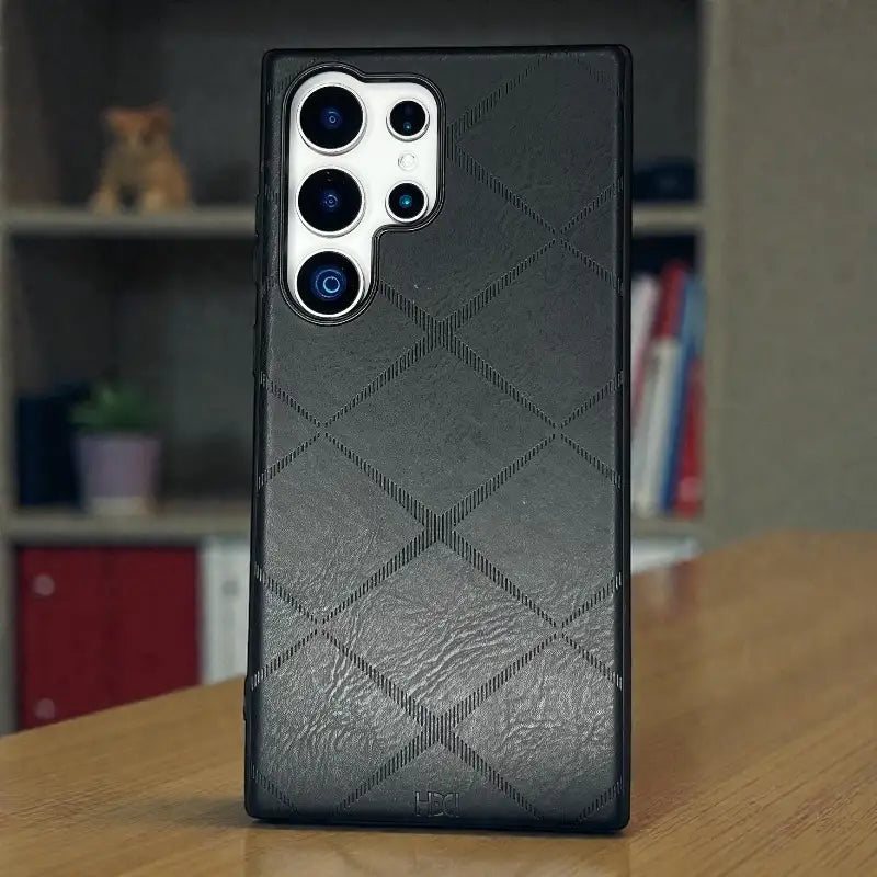 Diamond Pattern Premium Leather Case