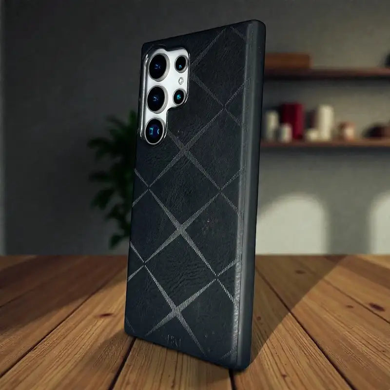 Diamond Pattern Premium Leather Case