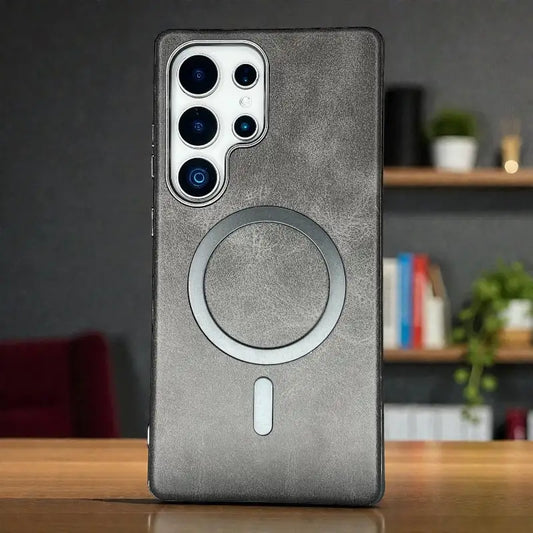 Matte Leather Magnetic Circle Case