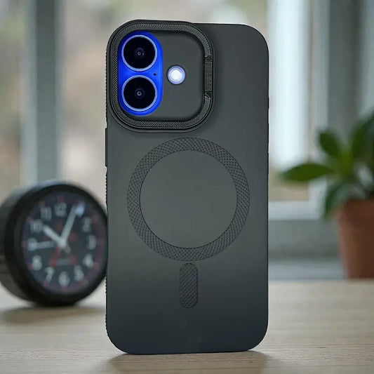 Black Silicone MagSafe Stand Case -Iphone 16