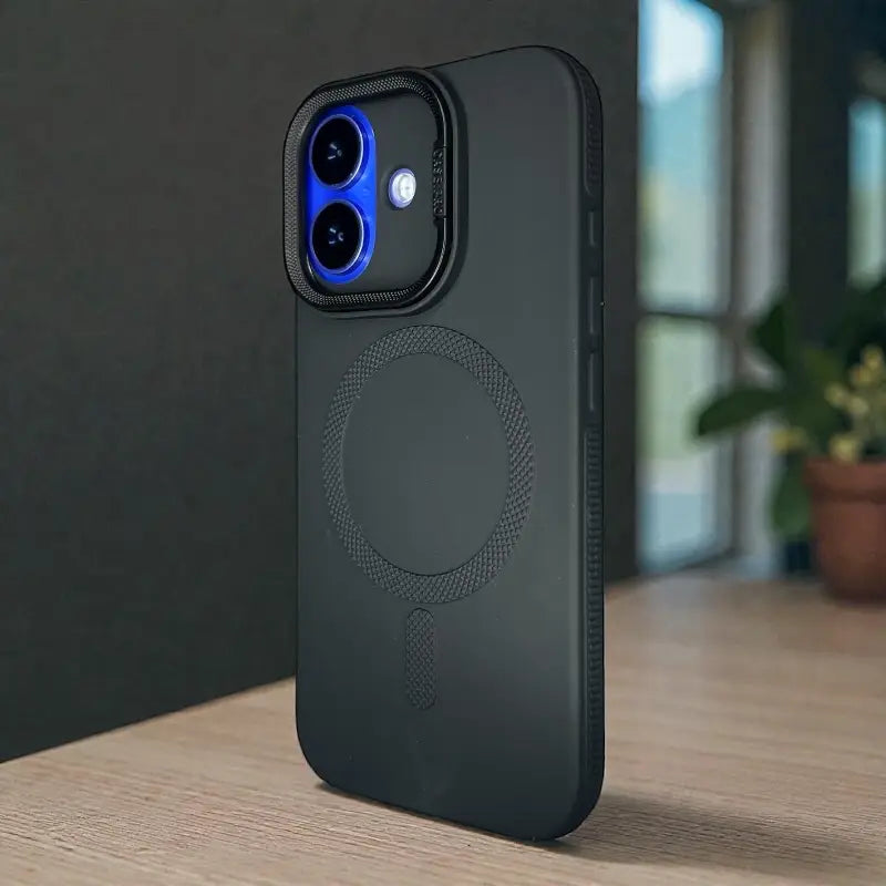 Black Silicone MagSafe Stand Case -Iphone 16
