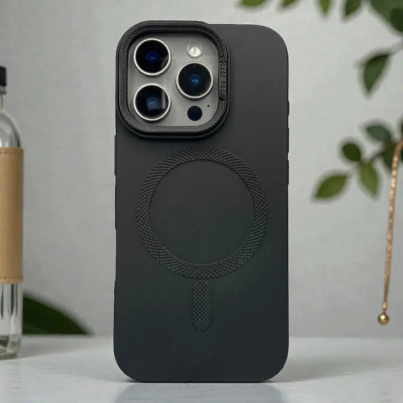 Black Silicone MagSafe Stand Case -Iphone 14 pro max