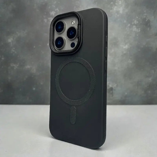 Black Silicone MagSafe Stand Case -Iphone 15 pro