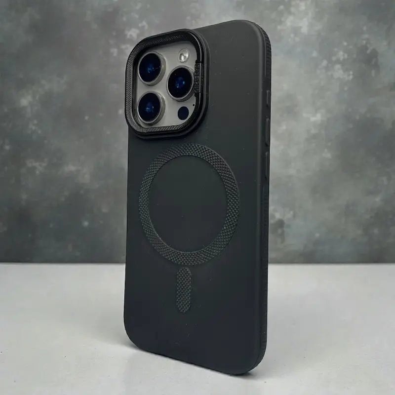 Black Silicone MagSafe Stand Case -Iphone 15 pro max