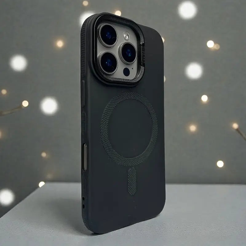 Black Silicone MagSafe Stand Case -Iphone 14 pro