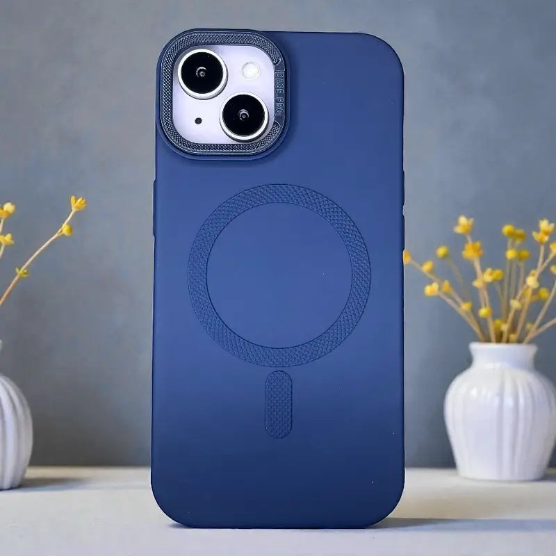 Blue Silicone MagSafe Stand Case -Iphone 15