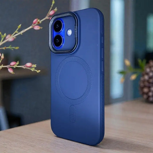Blue Silicone MagSafe Stand Case -Iphone 16