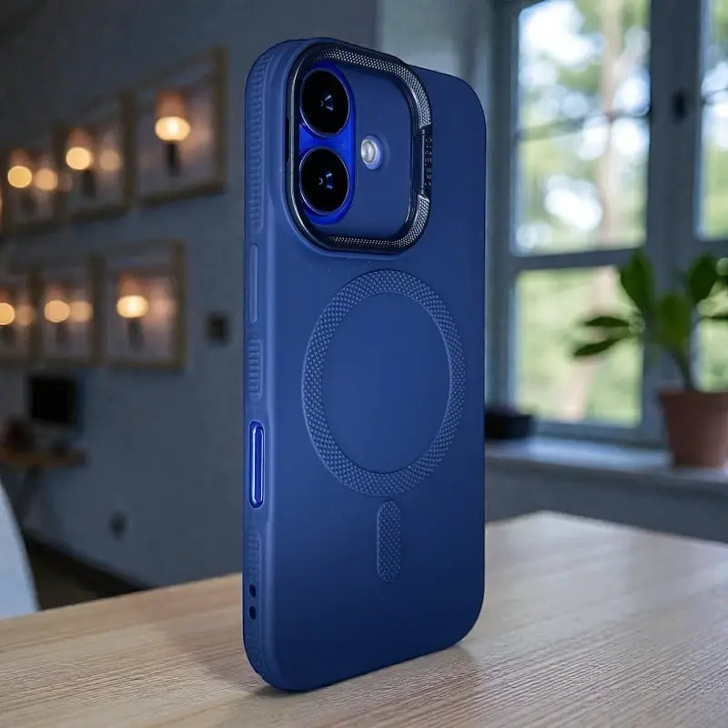 Blue Silicone MagSafe Stand Case -Iphone 16