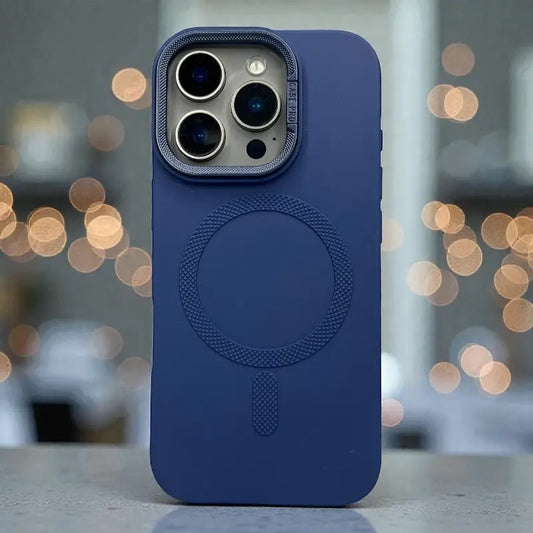 Blue Silicone MagSafe Stand Case -Iphone 14 pro max